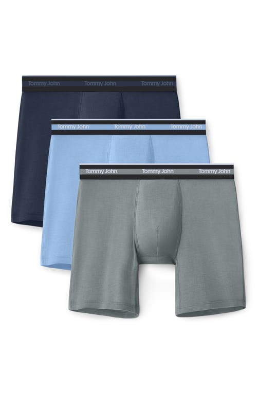 Tommy John 3-pack Comfort Micro 6-inch Boxer Briefs In Blue