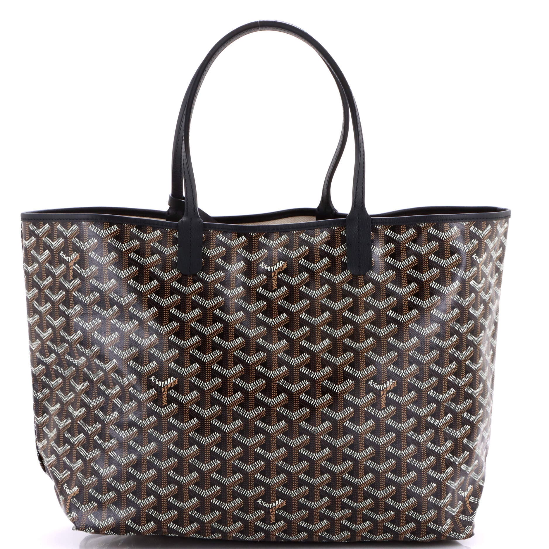 Pre-Owned Goyard Saint Louis Tote Coated Canvas PM, Main, color, Black
