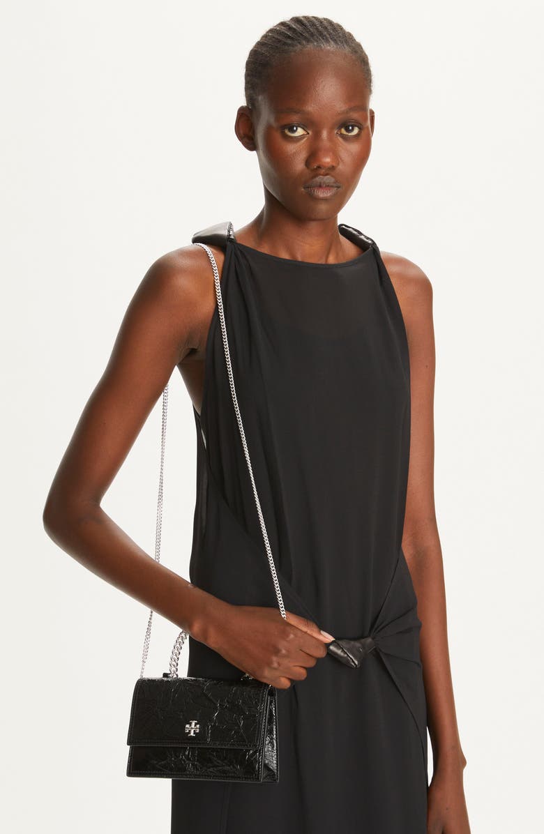 Tory Burch Mini Kira Deconstructed Leather Top Handle Bag, Alternate, color,