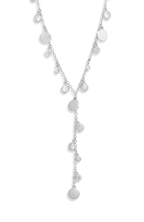 Shaky Pavé Cubic Zirconia Y-Necklace