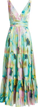 KOBI HALPERIN Britt Pleated Satin Gown