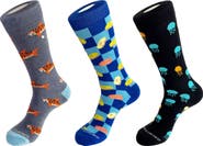 UNSIMPLY STITCHED 3-Pack Assorted Graphic Crew Socks
