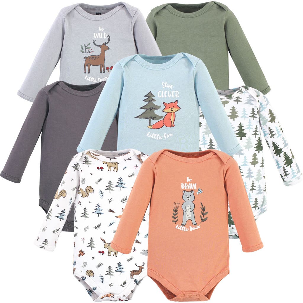 Hudson Baby Cotton Long-sleeve Bodysuits 7-pack In Multi