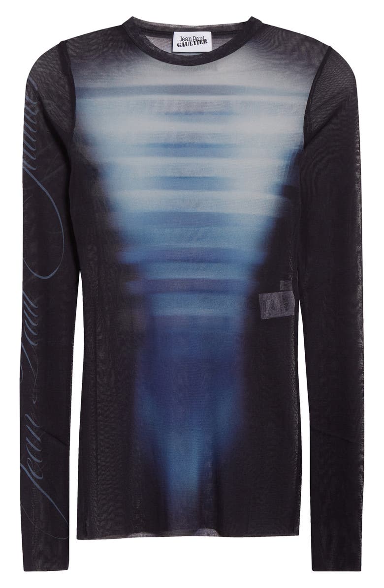Jean Paul Gaultier Le Mâle Print Tulle Top, Alternate, color,
