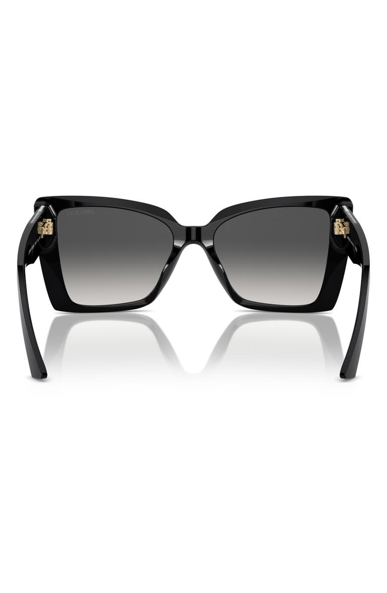 Jimmy Choo 54mm Gradient Butterfly Sunglasses, Alternate, color, Black / Gradient Grey