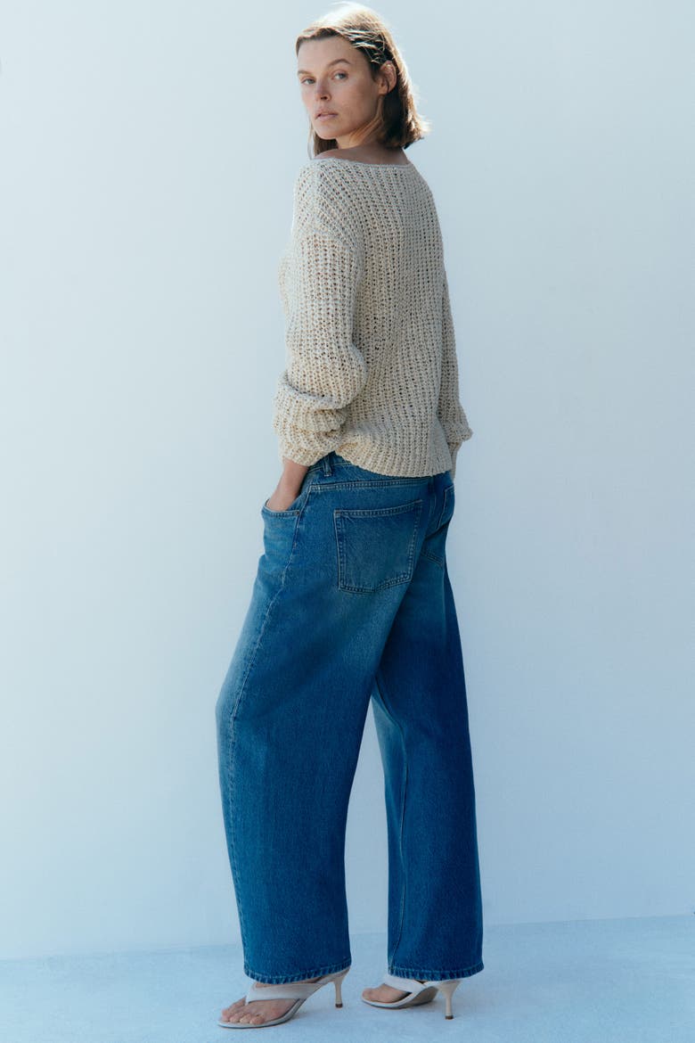 Barrel Regular Waist Ankle Jeans, Alternate, color, Denim blue