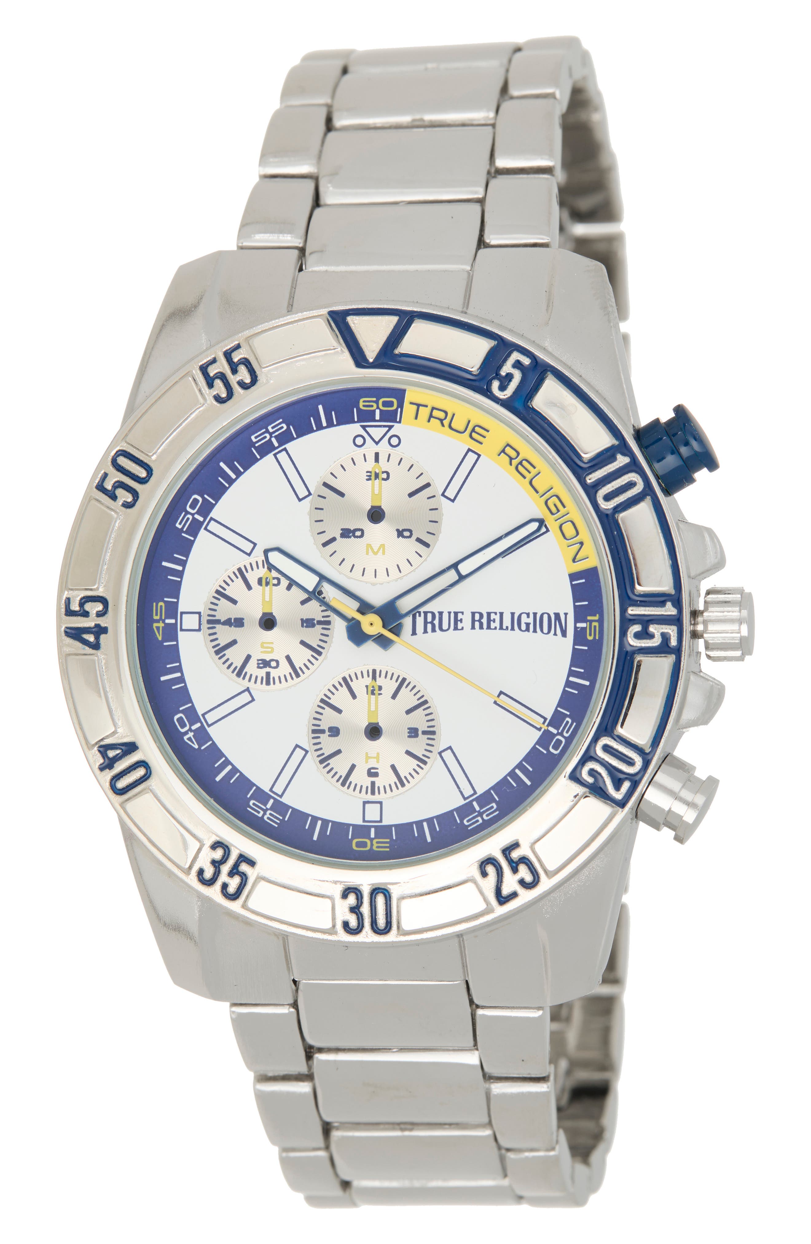 True Religion Chronograph Bracelet Watch, 43mm