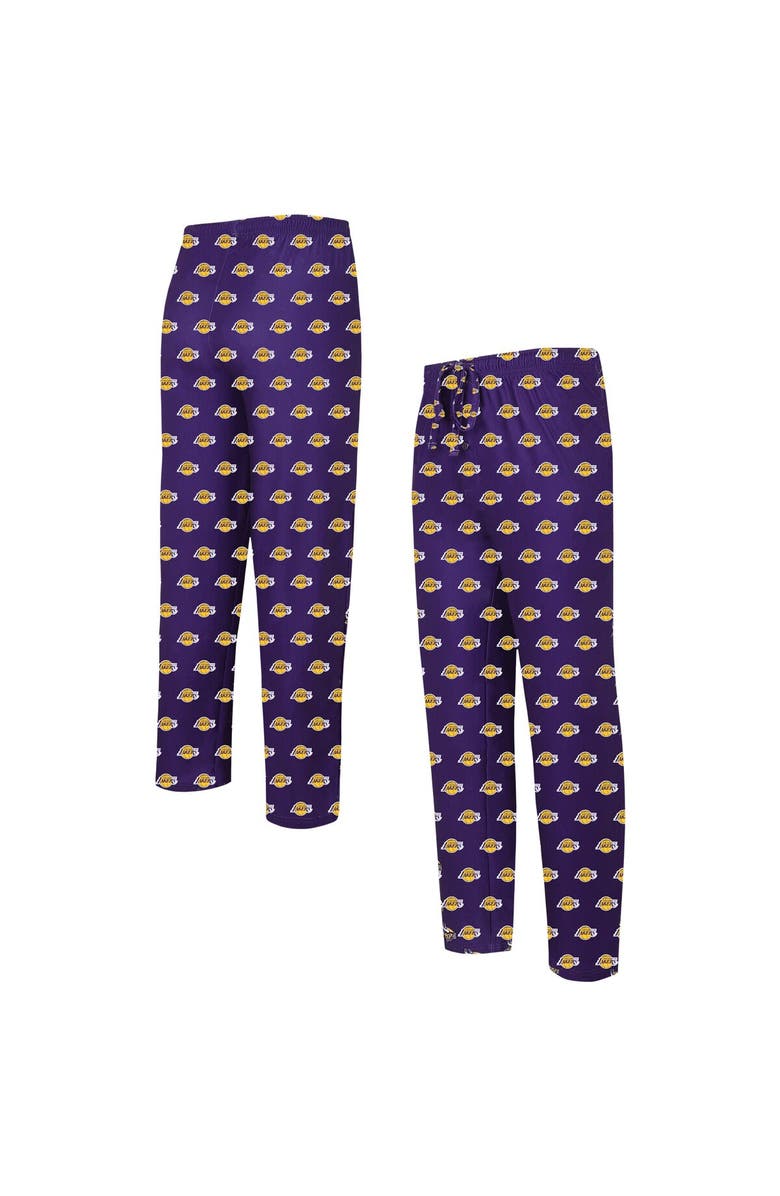 CONCEPTS SPORT Men's Concepts Sport Purple Los Angeles Lakers Allover Logo Print Gauge Sleep Pants, Main, color,