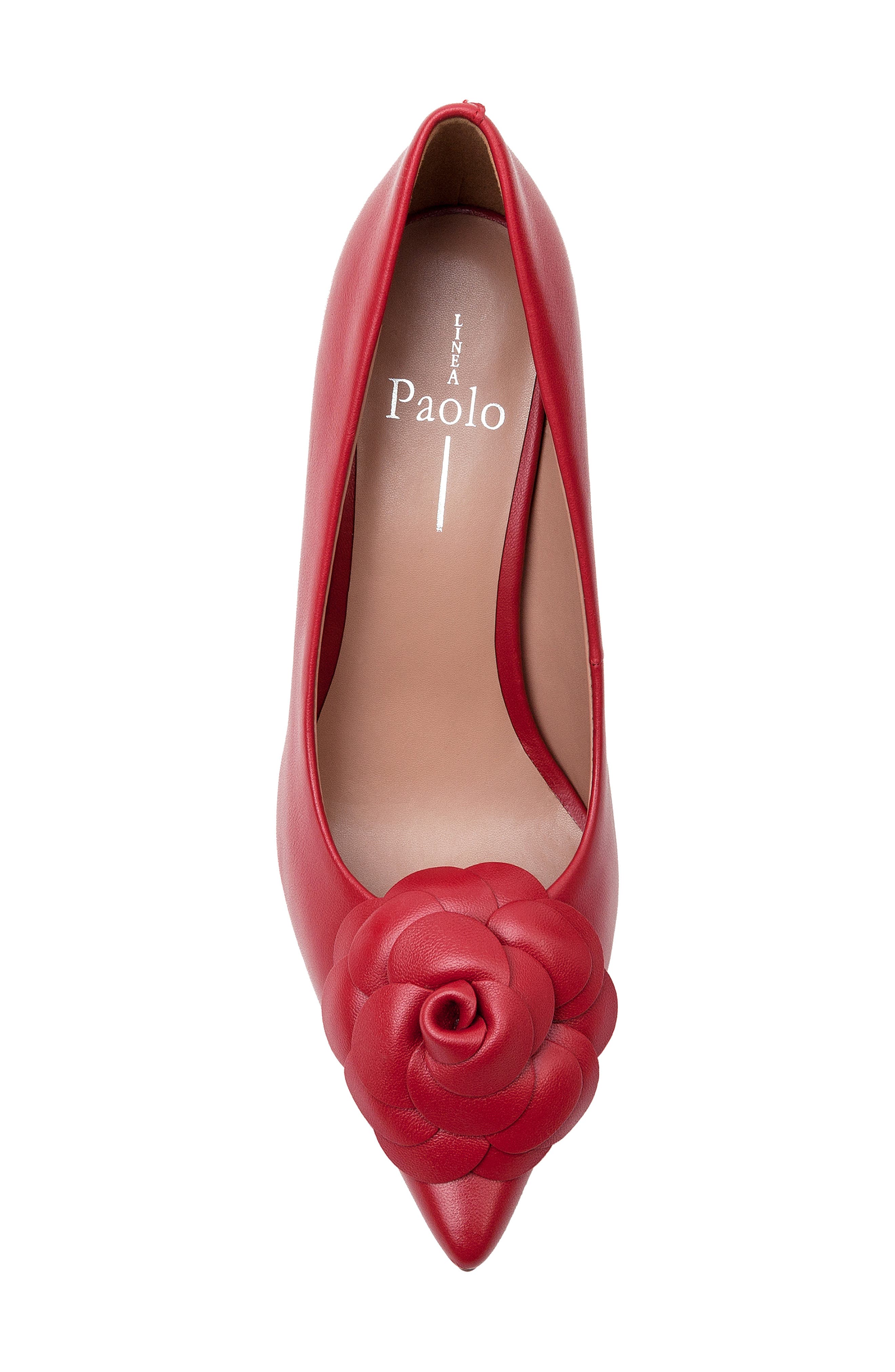Linea Paolo Primrose Pointed Toe Pump, Alternate, color, Red