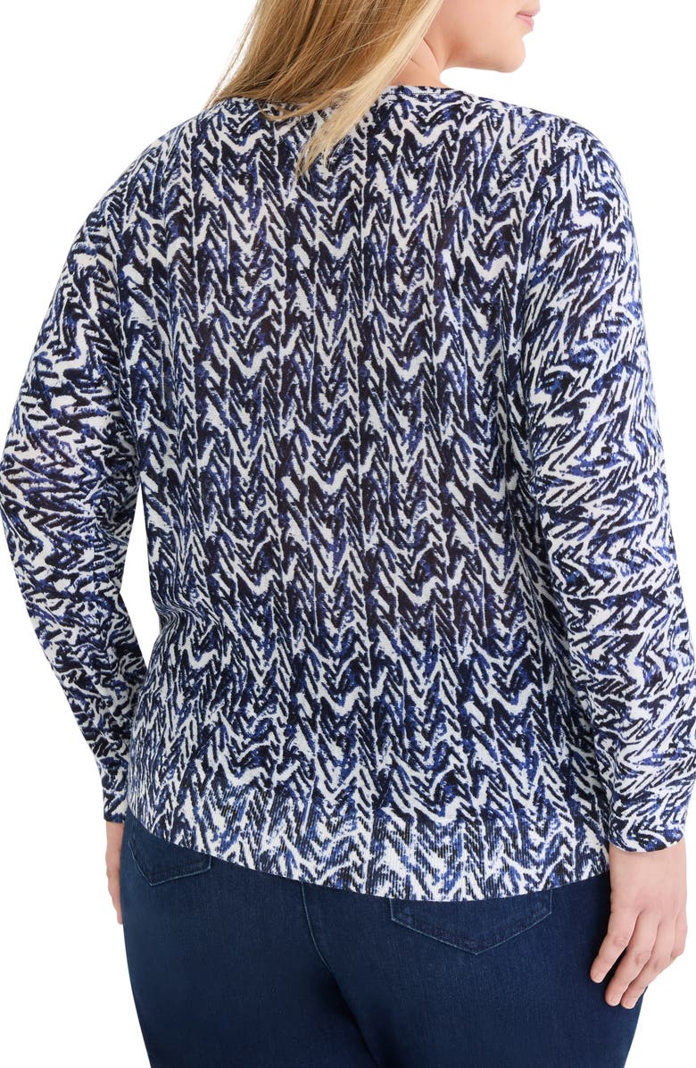 NIC+ZOE Crosshatch Sweater, Alternate, color, Indigo Multi