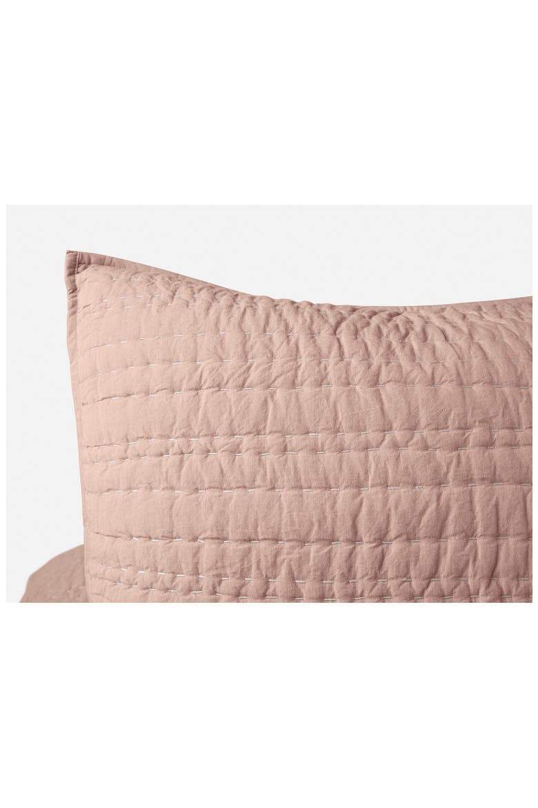 Channel Handstitched Organic Cotton Sham, Alternate, color, PRALINE CHAMBRAY