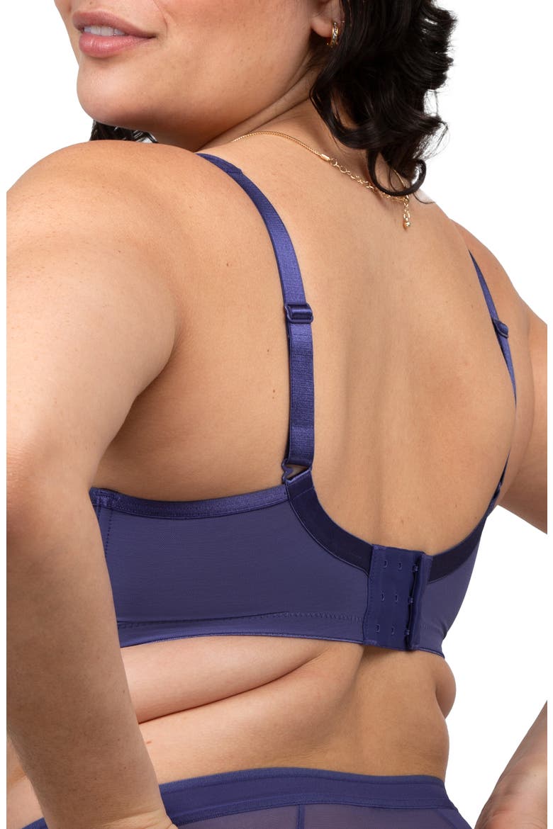Sheer Mesh Plunge T-Shirt Bra, Alternate, color, VINTAGE BLUE