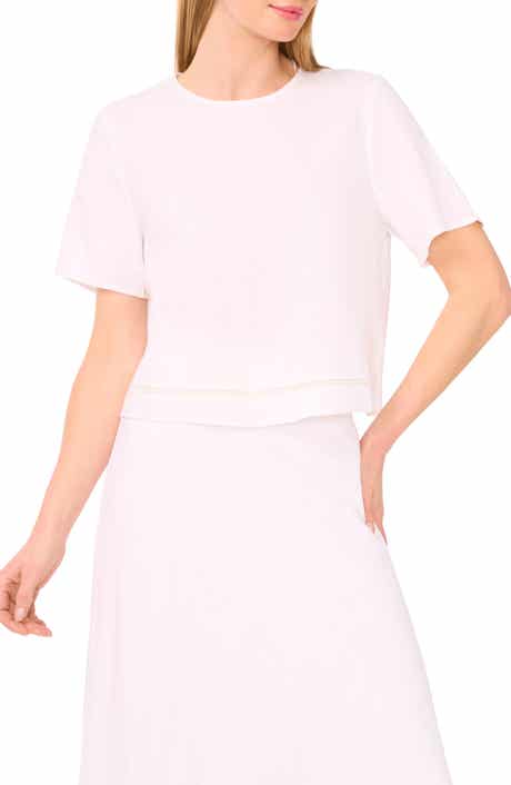 Halogen® Ladder Stitch Accent Linen Blend T-Shirt