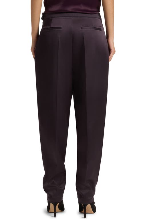 Hugo Boss Boss Takerana Pleated Tapered Straight Leg Pants In Brown
