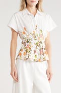 JASON WU Short Sleeve Printed Top
