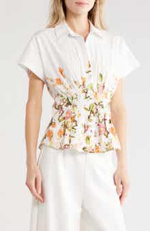 JASON WU Short Sleeve Printed Top