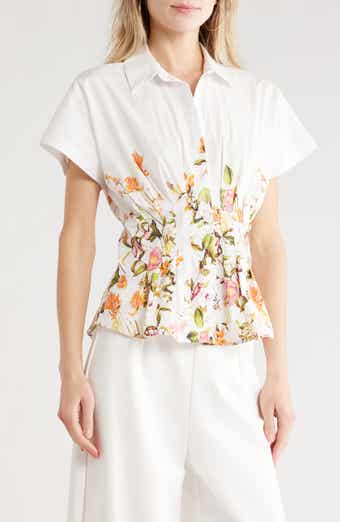 JASON WU Short Sleeve Printed Top