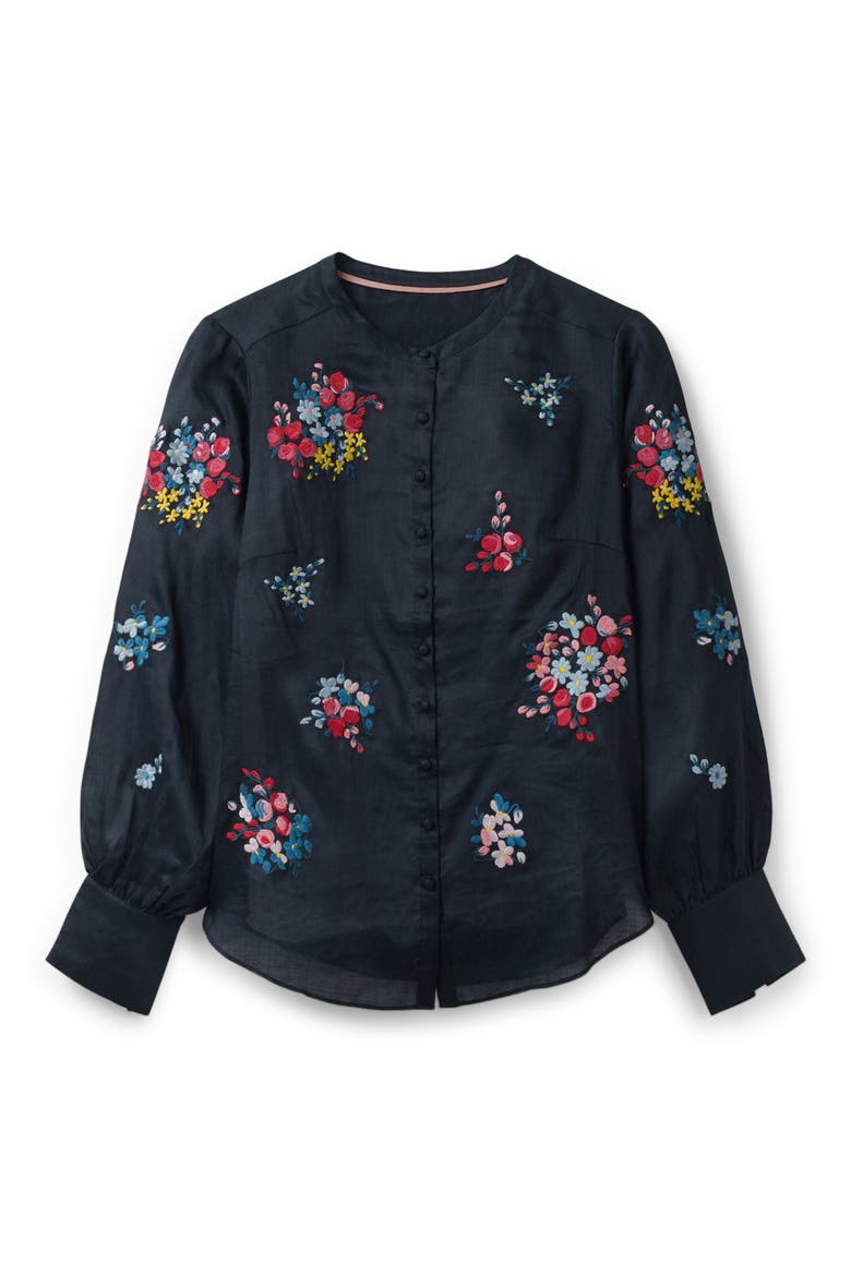 Claudia Embroidered Blouse, Alternate, color, NAVY