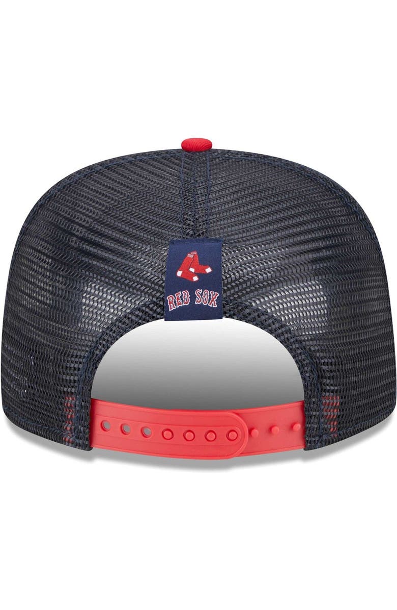 New Era Men's New Era Navy Boston Red Sox Speed Golfer Trucker Snapback Hat, Alternate, color, Navy