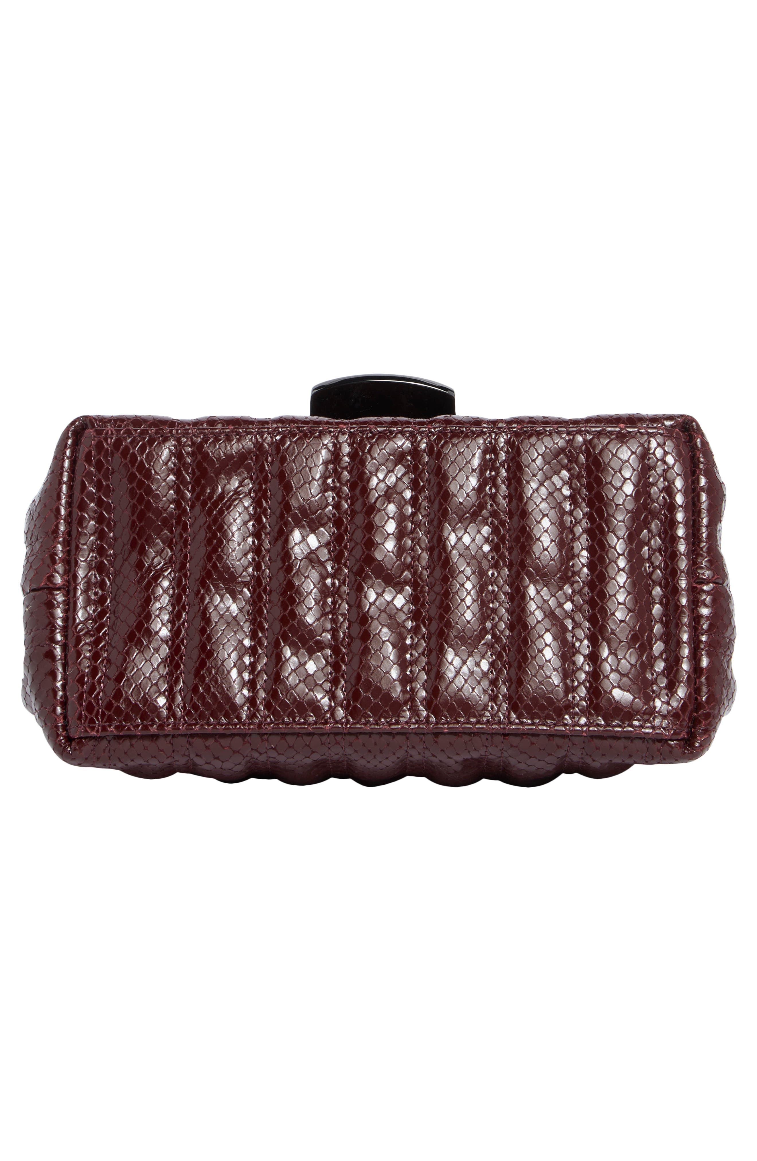 Brioche Snakeskin Embossed Leather Crossbody Bag, Alternate, color, BURGUNDY