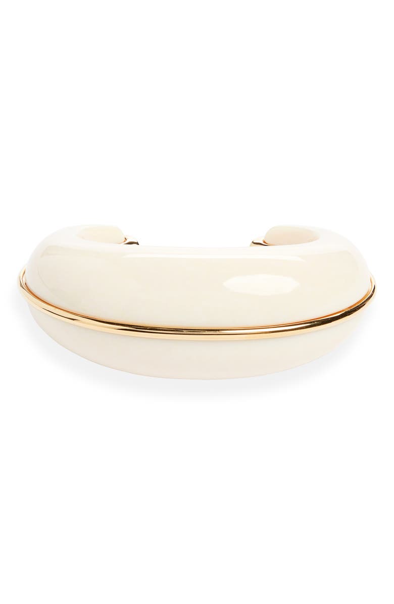 Saint Laurent Dome Cuff Bracelet, Main, color, Palladium/ Gold