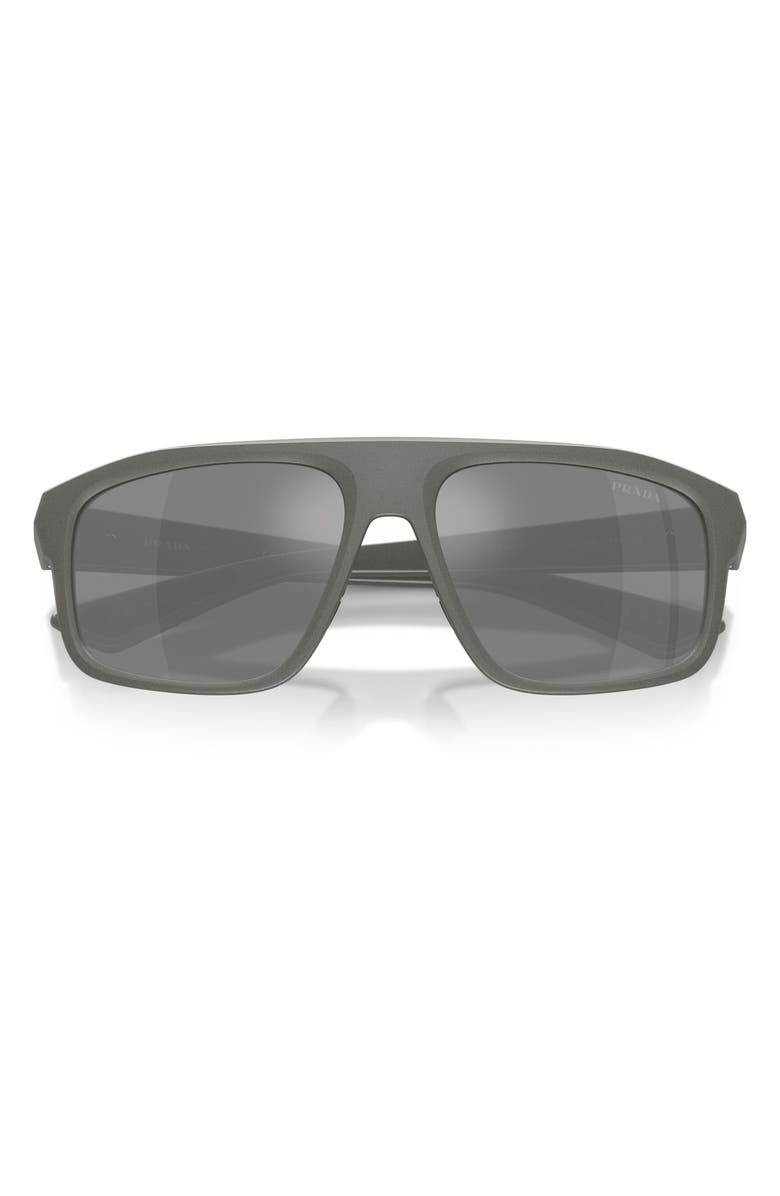 Prada Linea Rossa 59mm Shield Sunglasses, Alternate, color, Metal Grey / Grey Silver