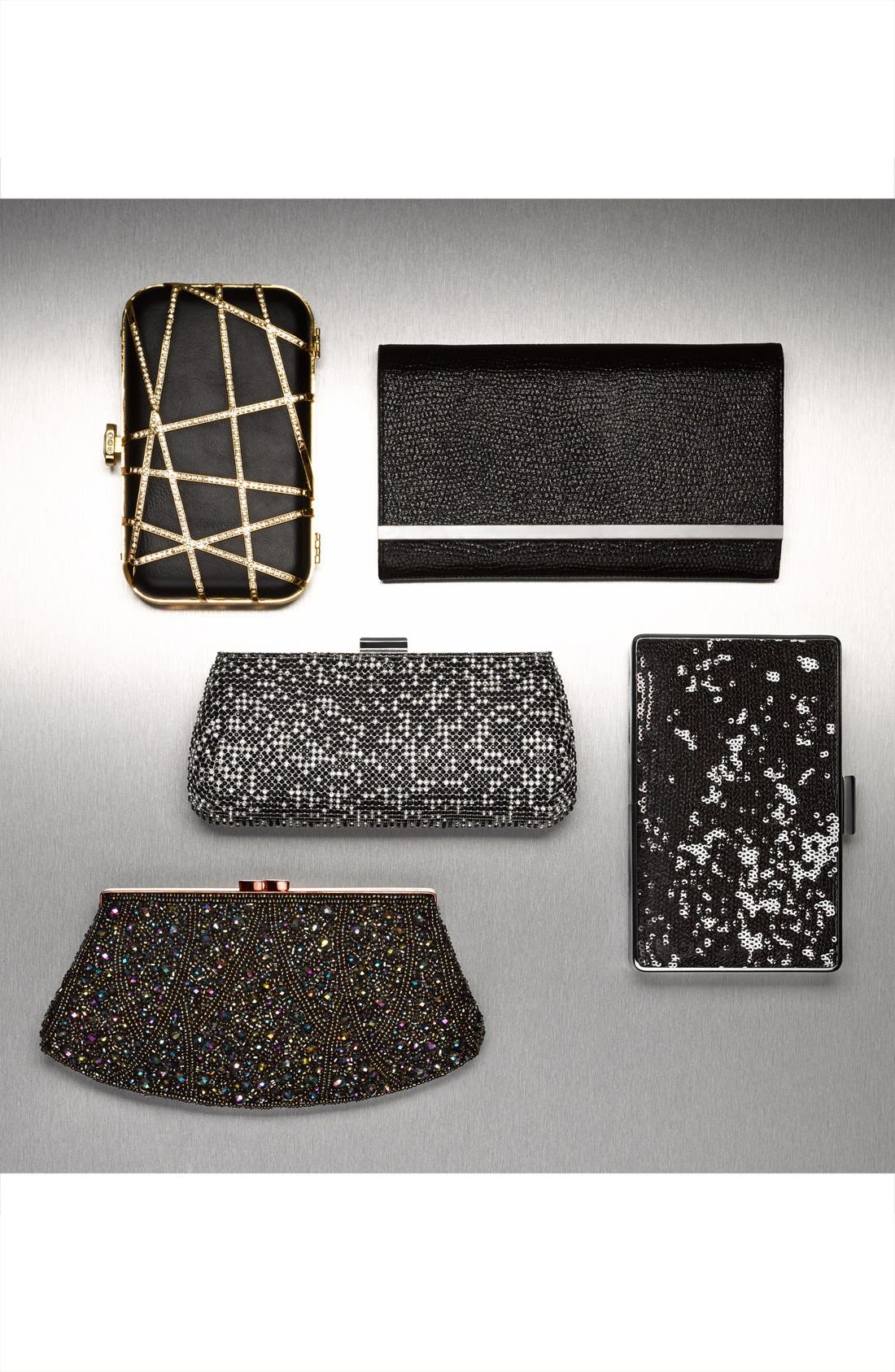'Sparkle Bar' Clutch, Alternate, color, BLACK