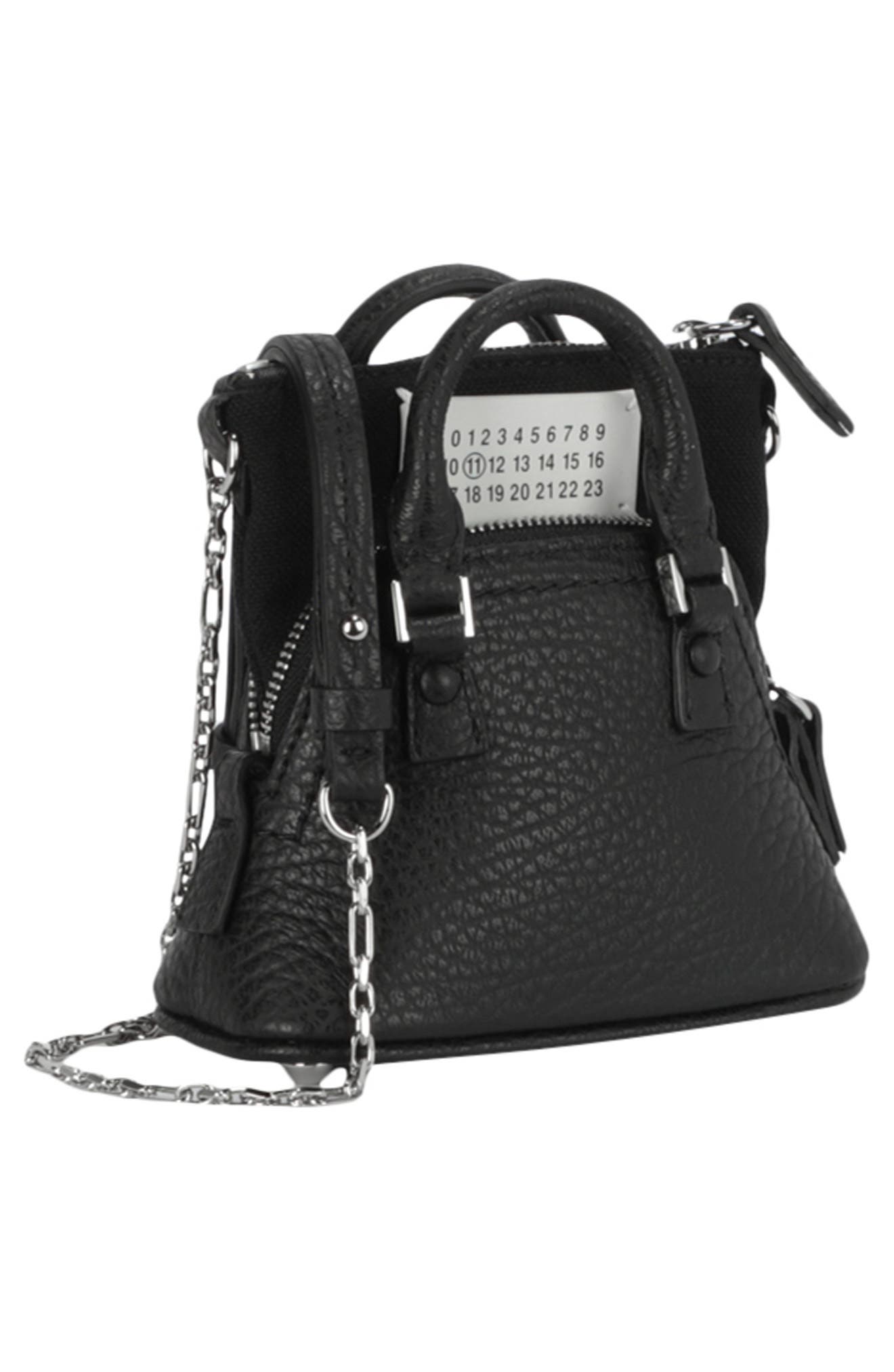 Maison Margiela Micro 5AC Leather Top Handle Bag, Alternate, color, Black