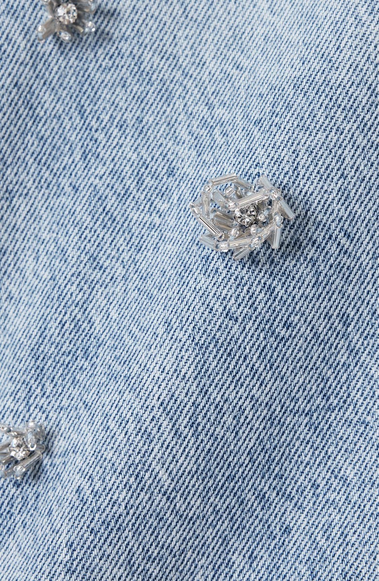 AllSaints Hettie Embellished Denim Shacket, Alternate, color, 