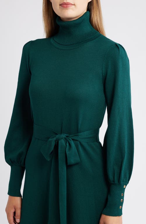 Julia Jordan Turtleneck Long Sleeve Midi Dress In Green