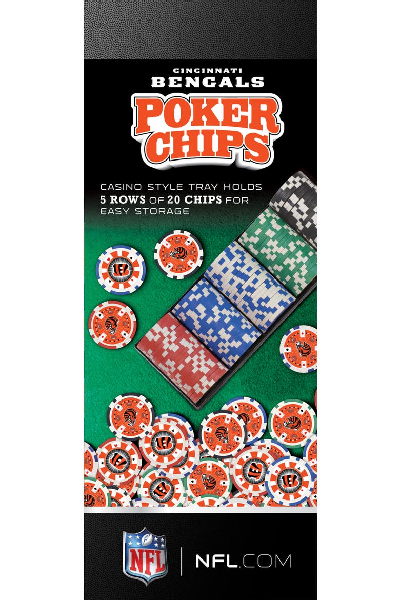 Cincinnati Bengals 100 Piece Poker Chips, Alternate, color, Multicolor
