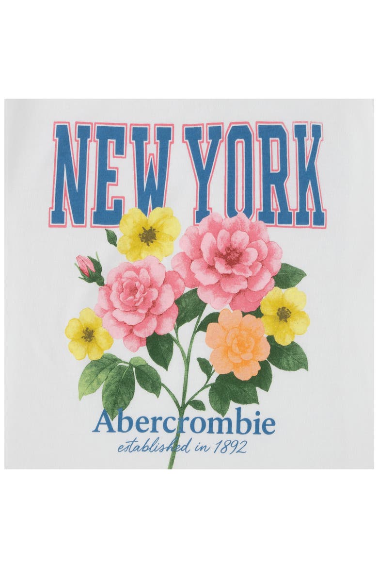 Kids' Oversize Flower Graphic Cotton Blend T-Shirt, Alternate, color, BRIGHT WHITE