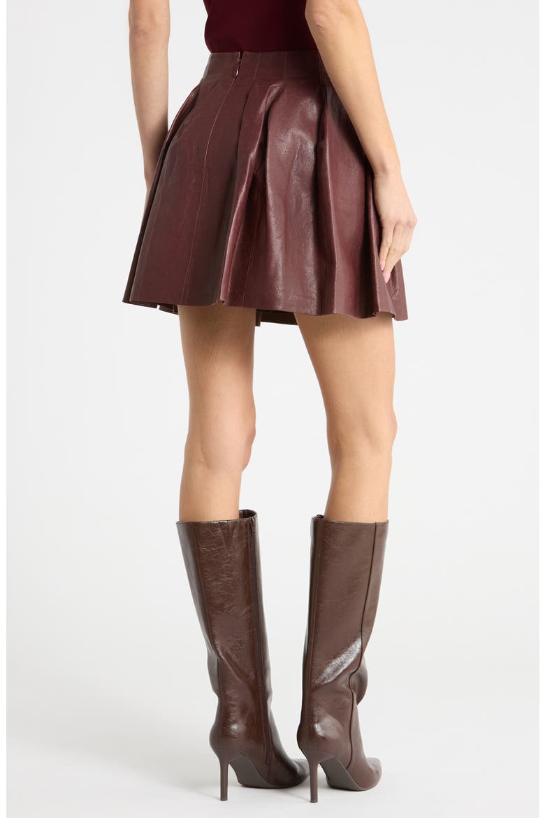 Bryar Leather Miniskirt, Alternate, color, MAHOGANY