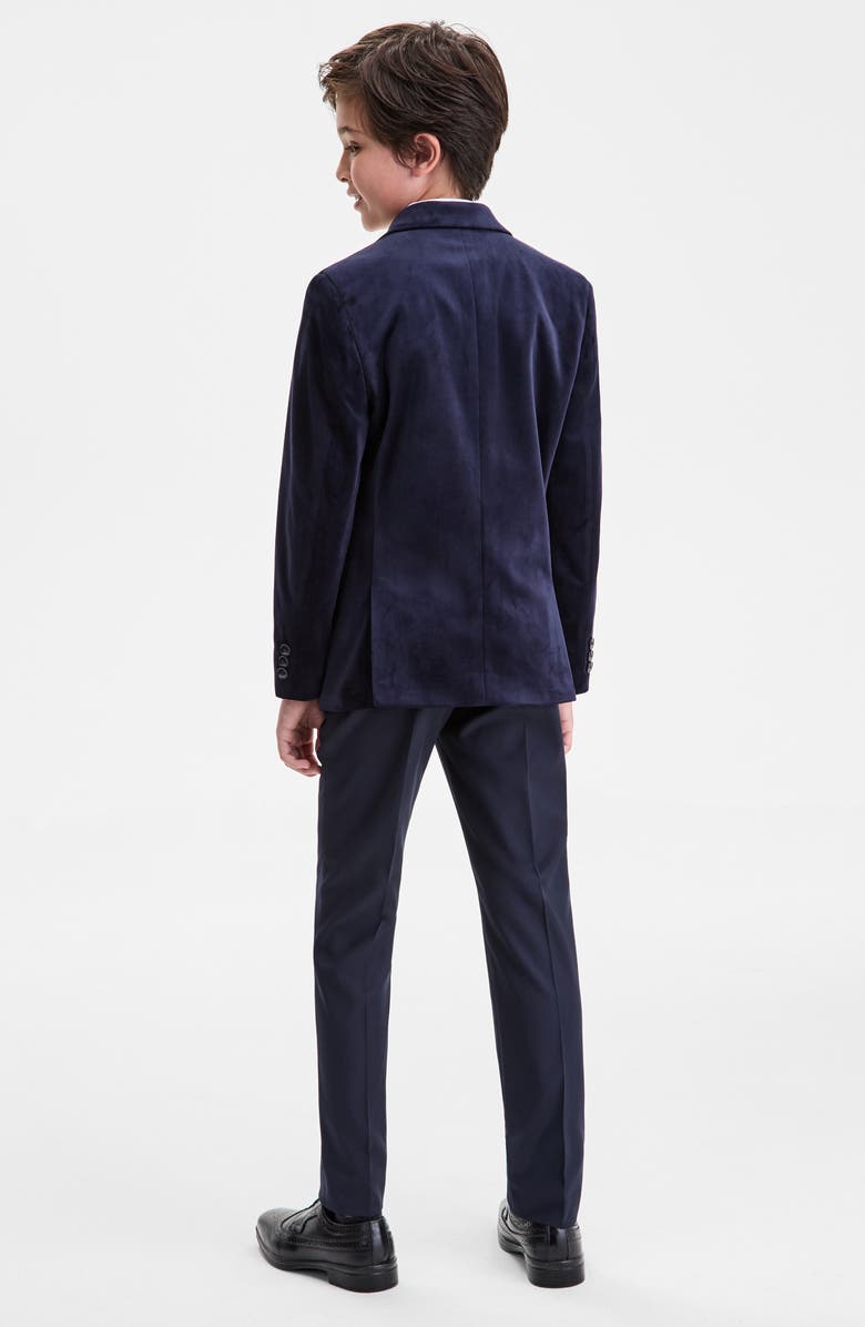 Tallia Kids' Velvet Blazer, Alternate, color, Navy