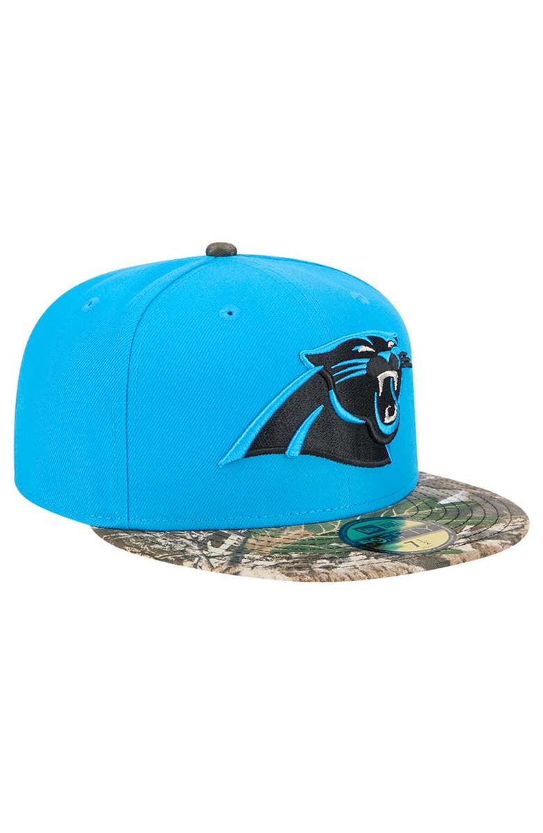 New Era Men's New Era Blue Carolina Panthers Active Two-Tone Camo 59FIFTY Fitted Hat, Alternate, color, 