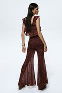 H&M Flared Crinkled Trousers