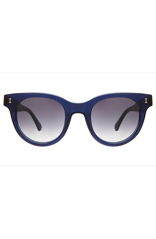 Shop Illesteva Sicilia Sunglasses In Navy Grey Gradient