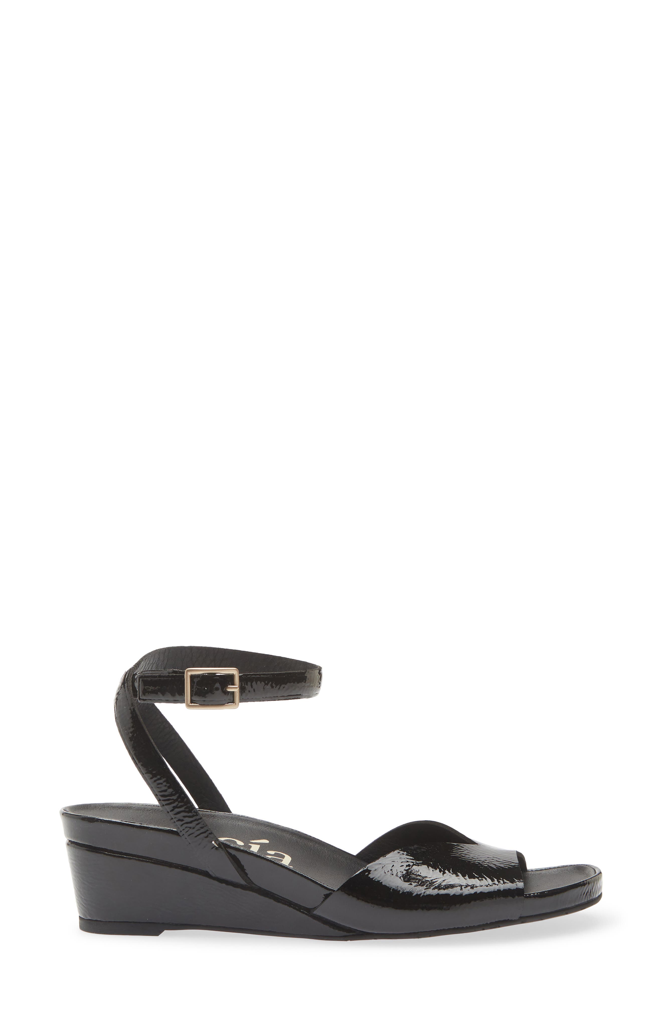 Pedro Garcia Wamika Leather Wedge Sandal, Alternate, color, Black Castoro Naplack