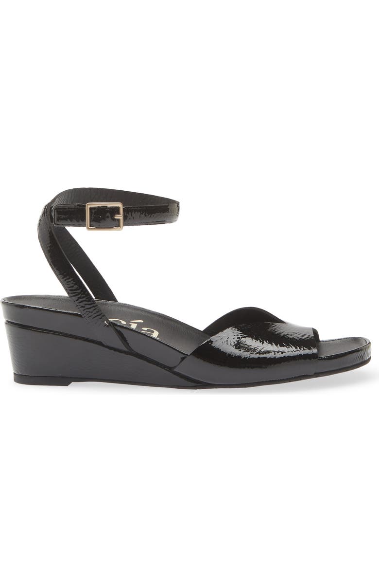 Pedro Garcia Wamika Leather Wedge Sandal, Alternate, color, Black Castoro Naplack