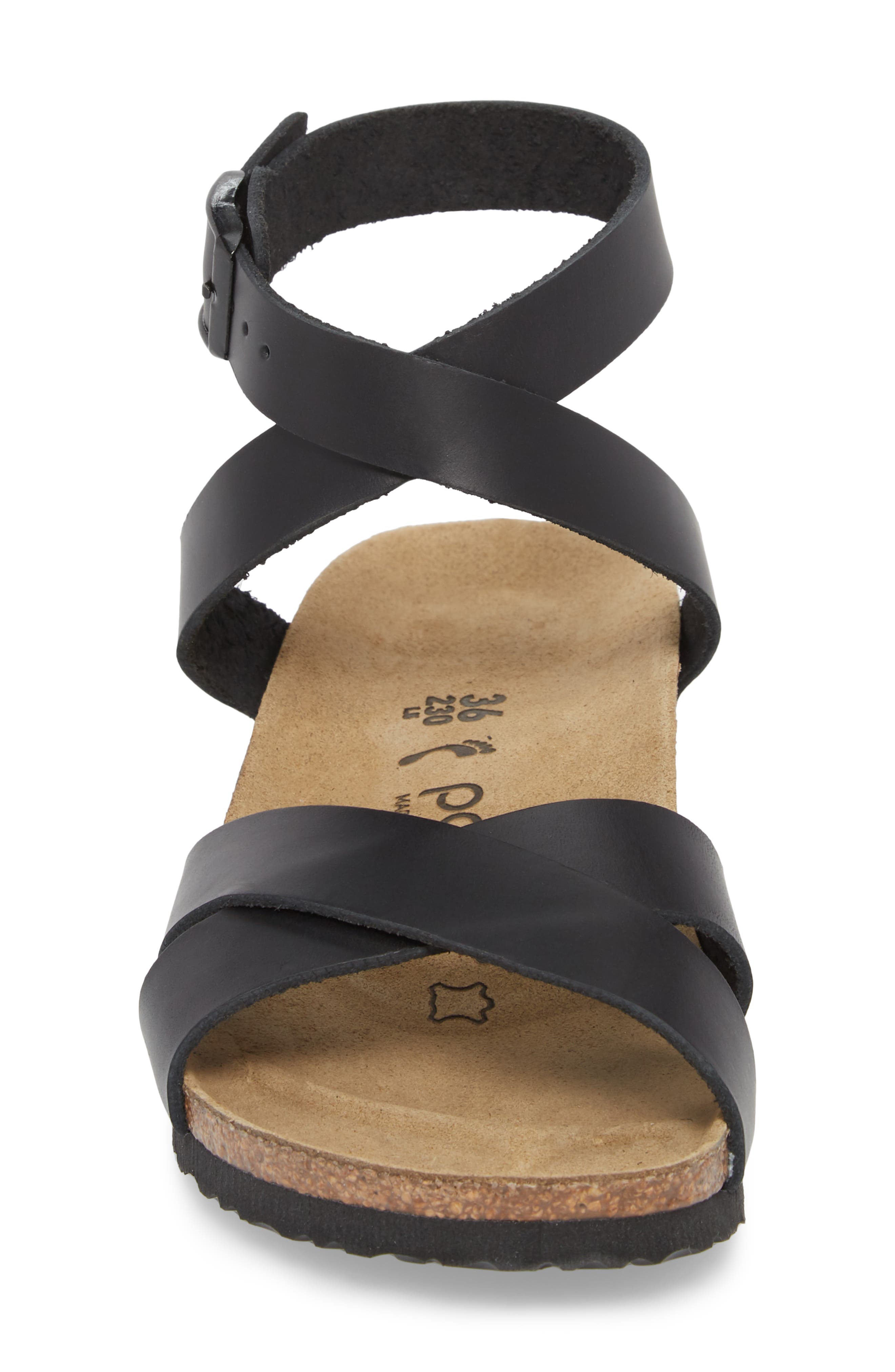 Lola Wedge Sandal - Discontinued, Alternate, color, BLACK LEATHER