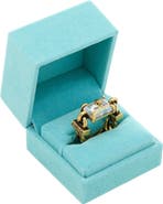 Kurt Geiger London Eagle's Head Crystal Chain Cocktail Ring