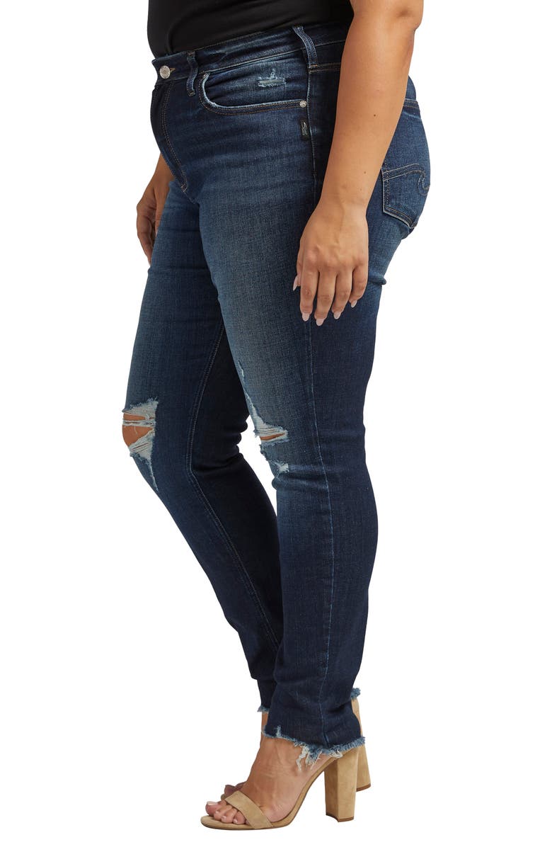 Silver Jeans Co. Avery High Waist Ripped Skinny Jeans, Alternate, color, 
