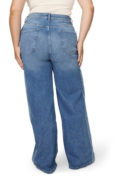 Warp & Weft Warp+weft Nce High Waist Wide Leg Jeans In White Stripes