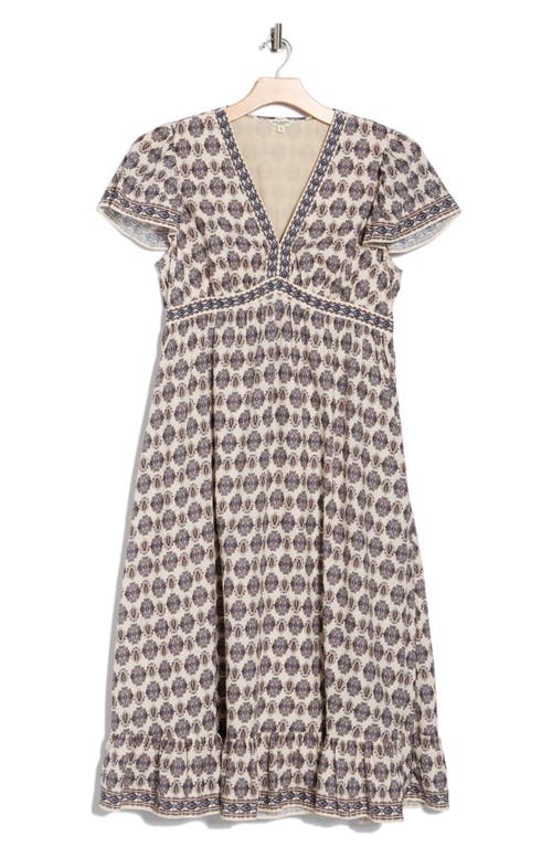 Max Studio Flutter Sleeve V-neck Dress In Multi