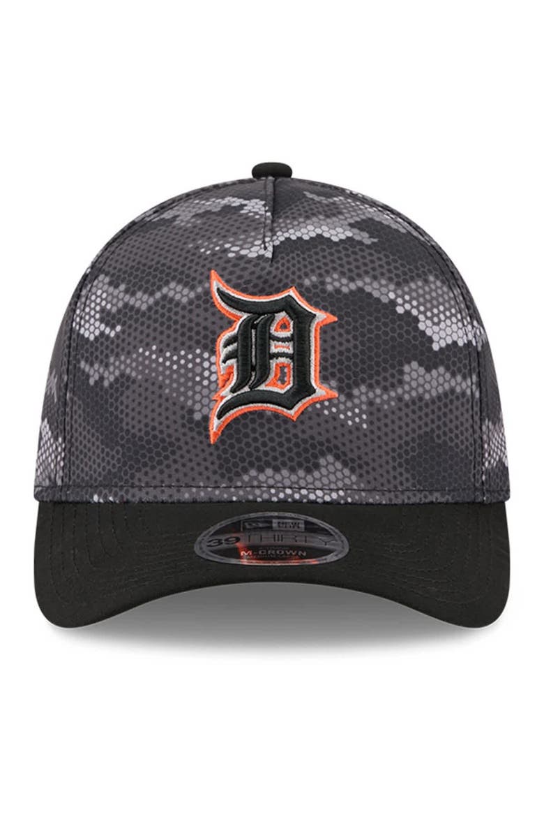 Men's New Era Black Detroit Tigers Camo 39THIRTY A-Frame Flex Hat, Alternate, color, Black