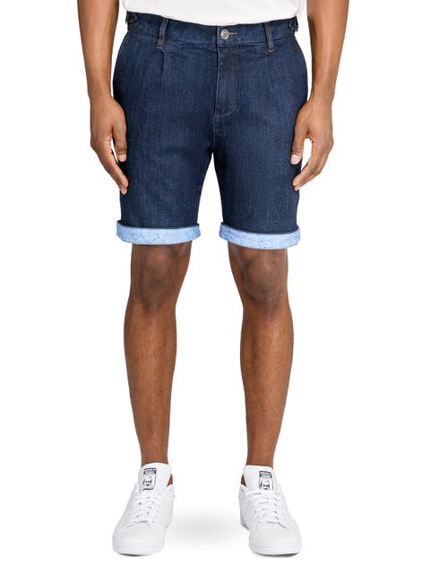 Slim Fit Solid Pleated Shorts