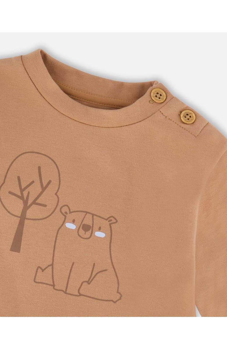 Deux par Deux Organic Cotton Pant and Top Set Tree, Alternate, color, Beige