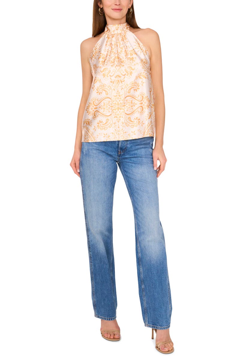 Parker The Erica Satin Halter Neck Top, Alternate, color, Dandelion