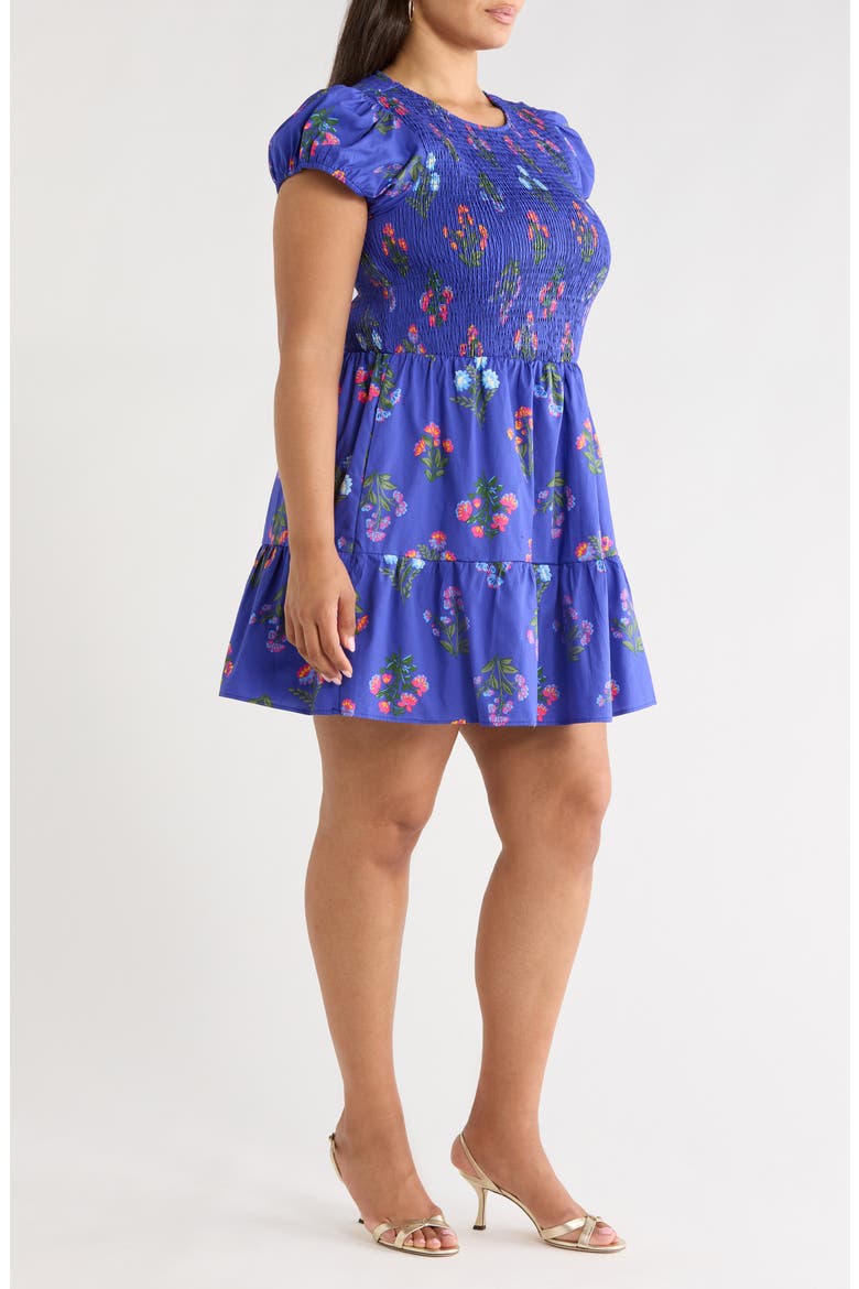 Clemen Floral Print Minidress, Alternate, color, NAVY