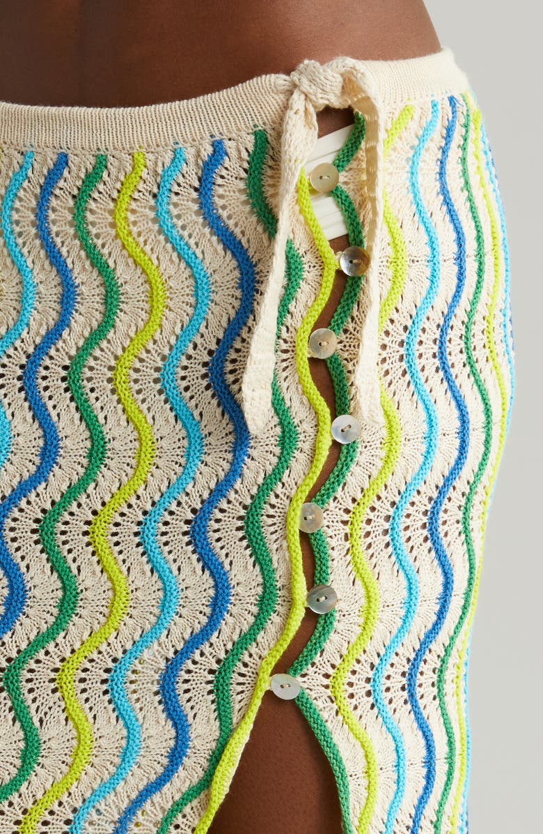 Capittana Jade Stripe Cover-Up Sweater Skirt, Alternate, color, 